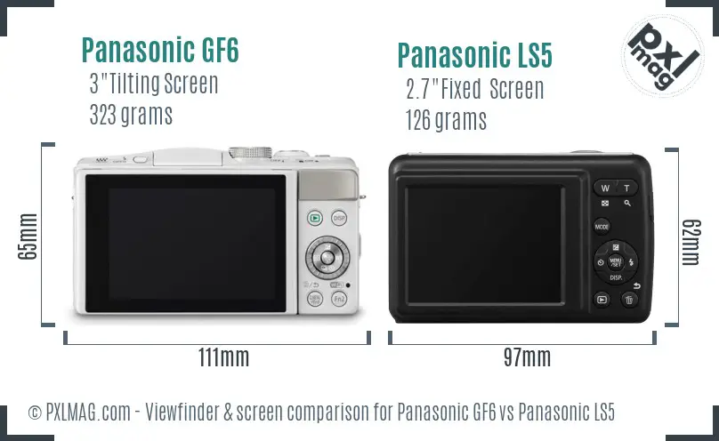 Panasonic GF6 vs Panasonic LS5 Screen and Viewfinder comparison