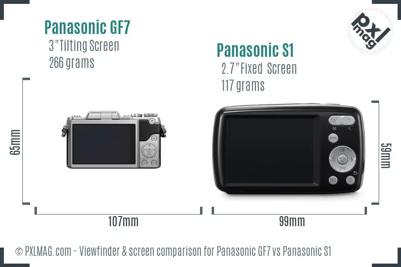 Panasonic GF7 vs Panasonic S1 Screen and Viewfinder comparison