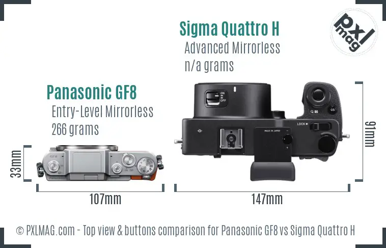 Panasonic GF8 vs Sigma Quattro H top view buttons comparison