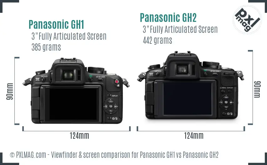 Panasonic GH1 vs Panasonic GH2 Screen and Viewfinder comparison