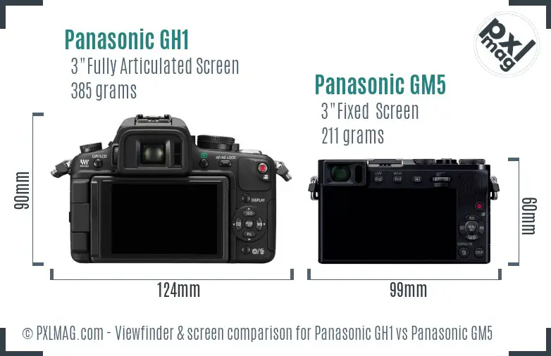 Panasonic GH1 vs Panasonic GM5 Screen and Viewfinder comparison
