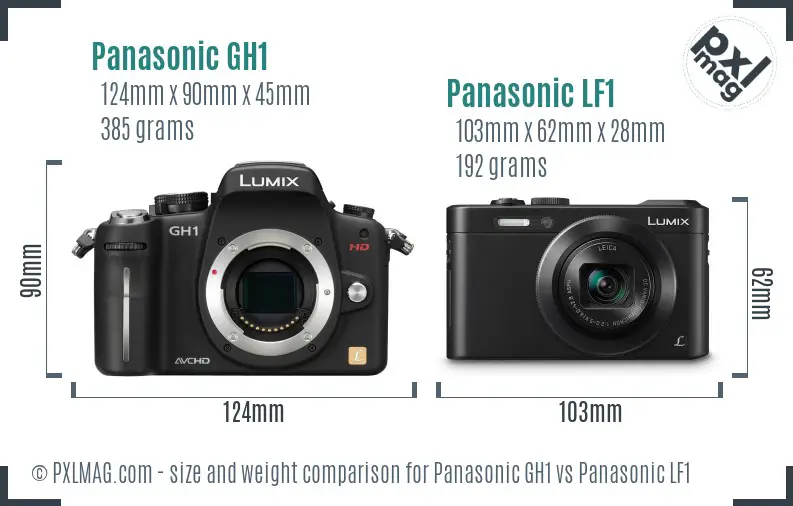 Panasonic GH1 vs Panasonic LF1 size comparison