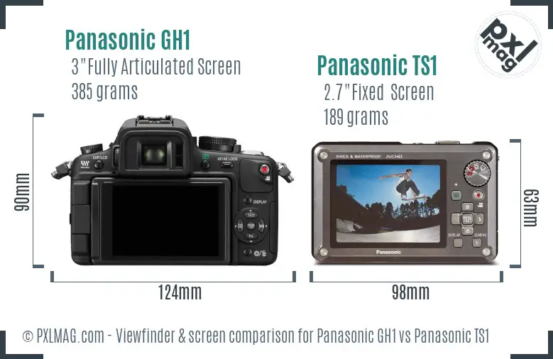 Panasonic GH1 vs Panasonic TS1 Screen and Viewfinder comparison