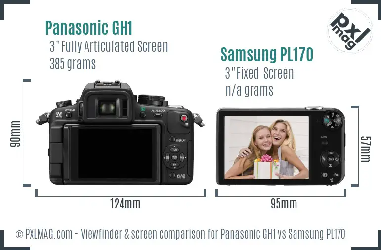 Panasonic GH1 vs Samsung PL170 Screen and Viewfinder comparison