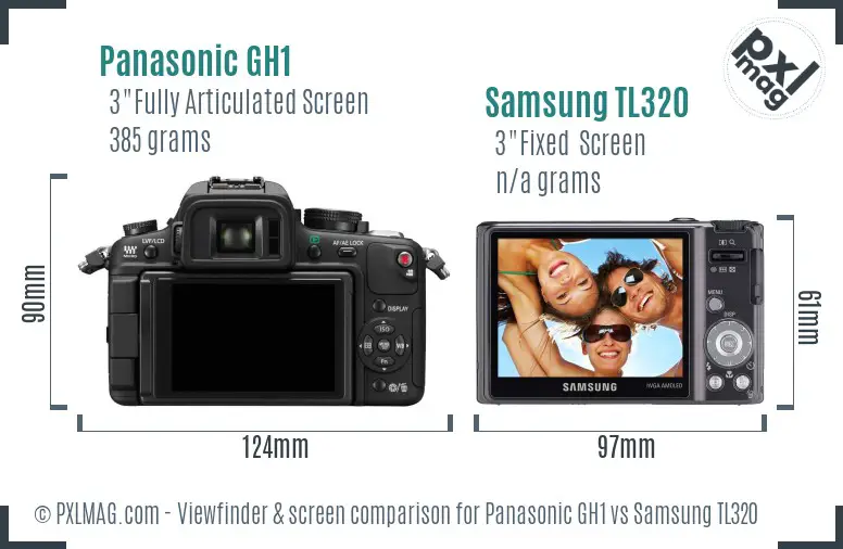 Panasonic GH1 vs Samsung TL320 Screen and Viewfinder comparison