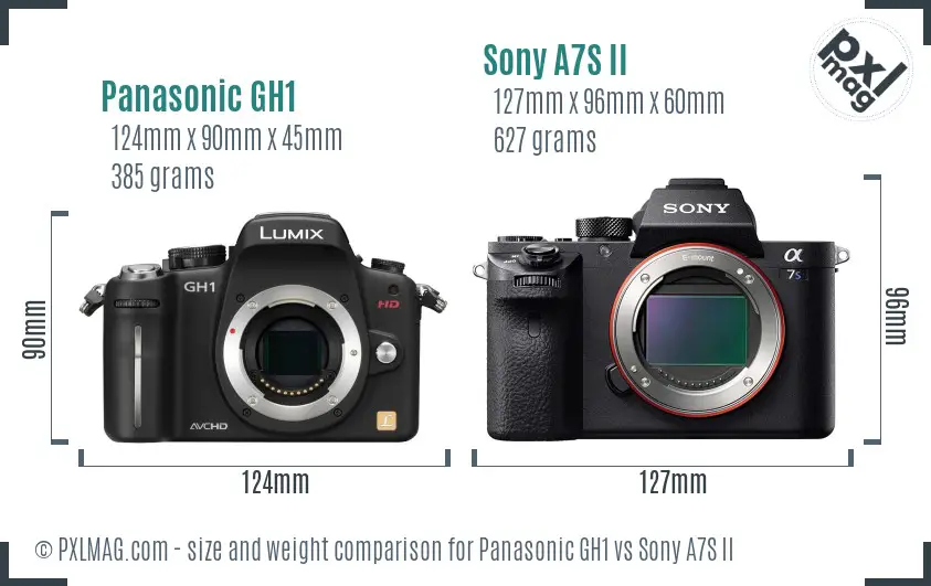 Panasonic GH1 vs Sony A7S II size comparison Panasonic GH1 vs Sony A7S II size comparison