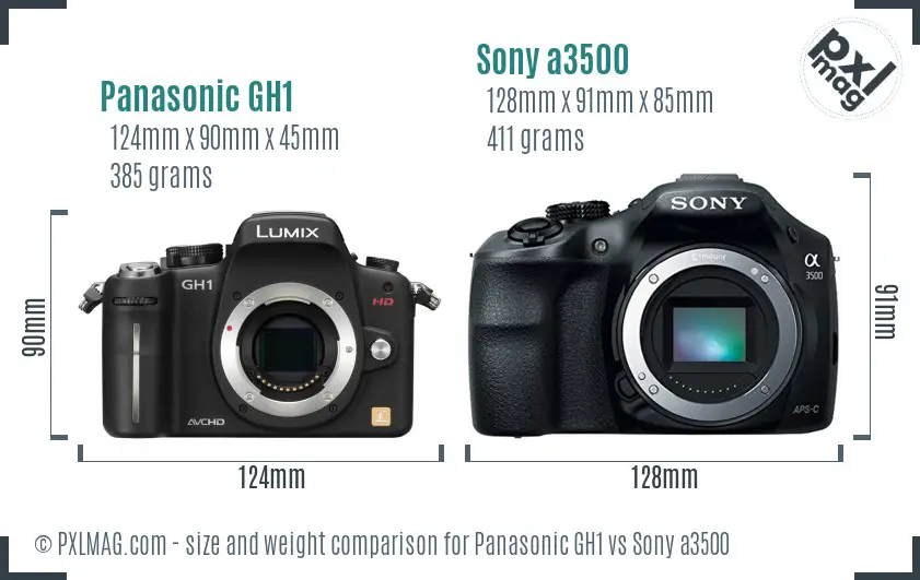 Panasonic GH1 vs Sony a3500 size comparison Panasonic GH1 vs Sony a3500 size comparison