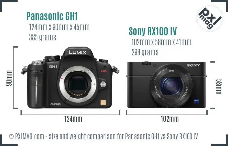 Panasonic GH1 vs Sony RX100 IV size comparison Panasonic GH1 vs Sony RX100 IV size comparison