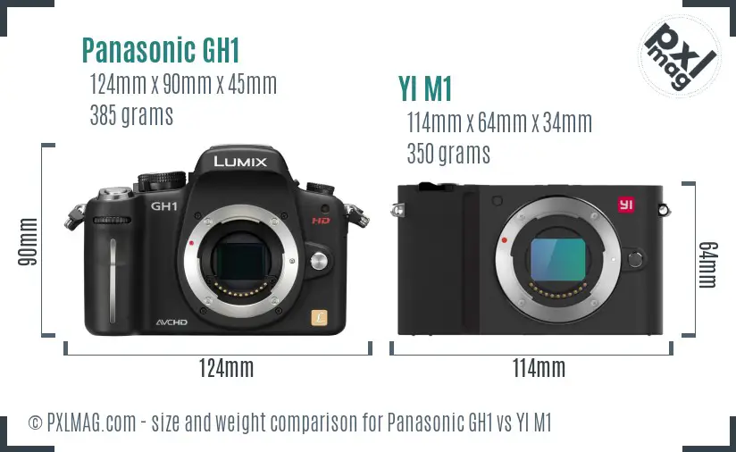 Panasonic GH1 vs YI M1 size comparison Panasonic GH1 vs YI M1 size comparison