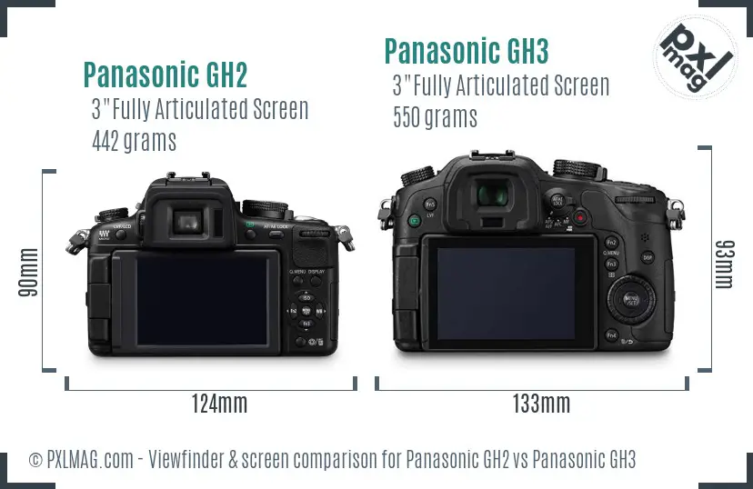 Panasonic GH2 vs Panasonic GH3 Screen and Viewfinder comparison