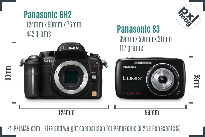 Panasonic GH2 vs Panasonic S3 size comparison