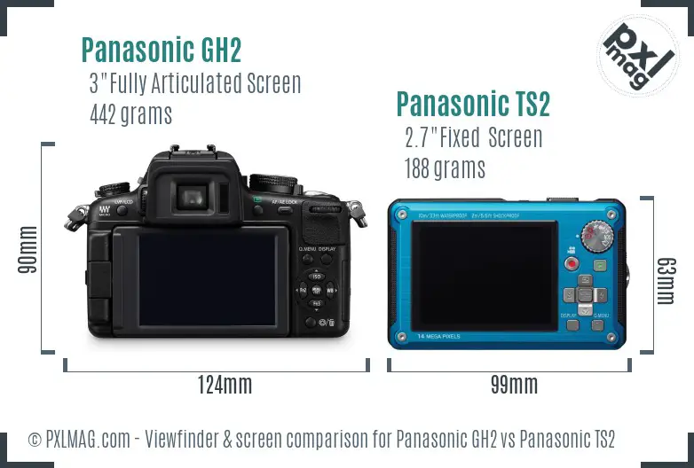 Panasonic GH2 vs Panasonic TS2 Screen and Viewfinder comparison