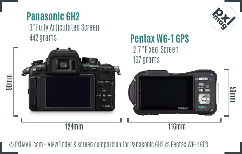 Panasonic GH2 vs Pentax WG-1 GPS Screen and Viewfinder comparison