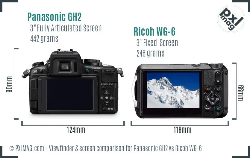 Panasonic GH2 vs Ricoh WG-6 Screen and Viewfinder comparison