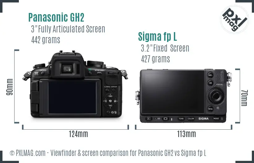 Panasonic GH2 vs Sigma fp L Screen and Viewfinder comparison