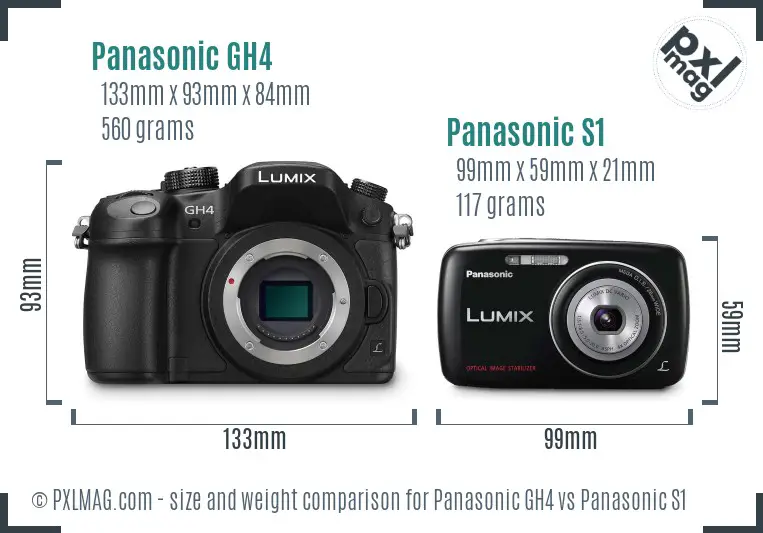 Panasonic GH4 vs Panasonic S1 size comparison