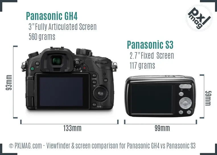 Panasonic GH4 vs Panasonic S3 Screen and Viewfinder comparison