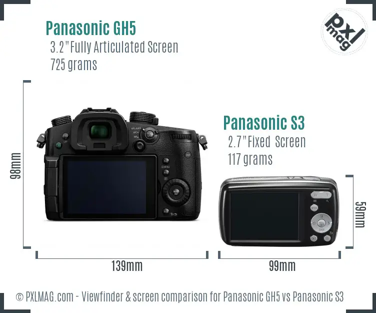 Panasonic GH5 vs Panasonic S3 Screen and Viewfinder comparison