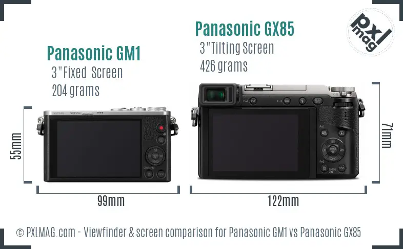 Panasonic GM1 vs Panasonic GX85 Screen and Viewfinder comparison