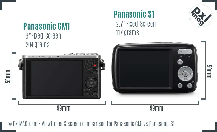 Panasonic GM1 vs Panasonic S1 Screen and Viewfinder comparison