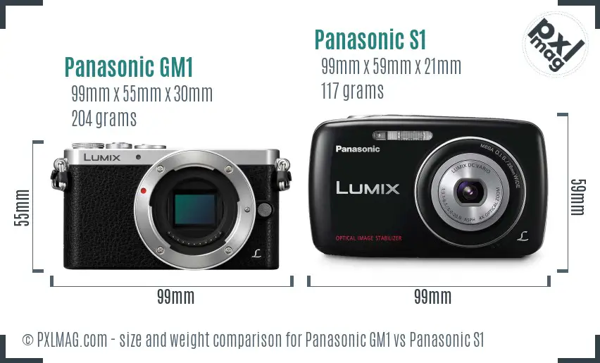 Panasonic GM1 vs Panasonic S1 size comparison