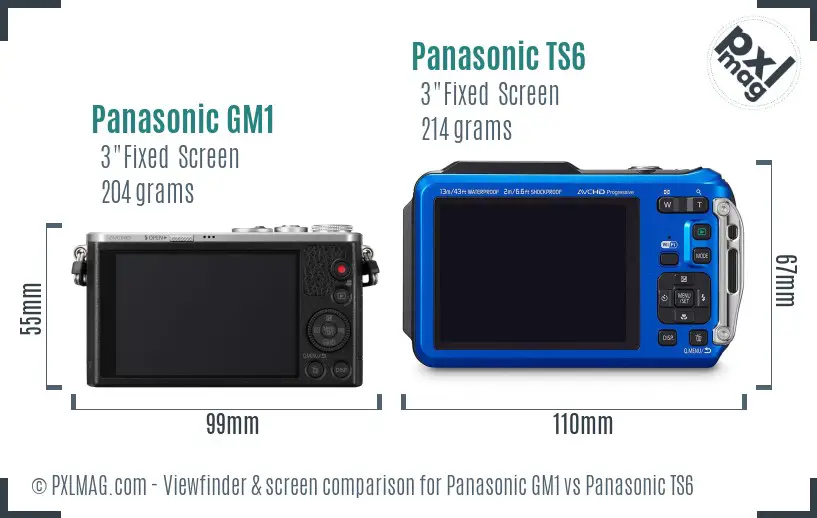Panasonic GM1 vs Panasonic TS6 Screen and Viewfinder comparison