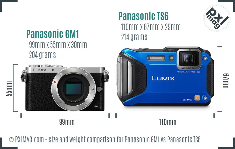 Panasonic GM1 vs Panasonic TS6 size comparison