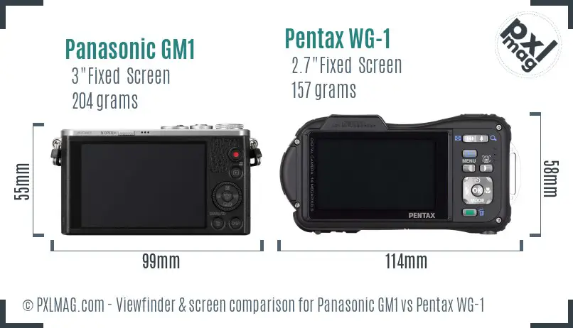 Panasonic GM1 vs Pentax WG-1 Screen and Viewfinder comparison
