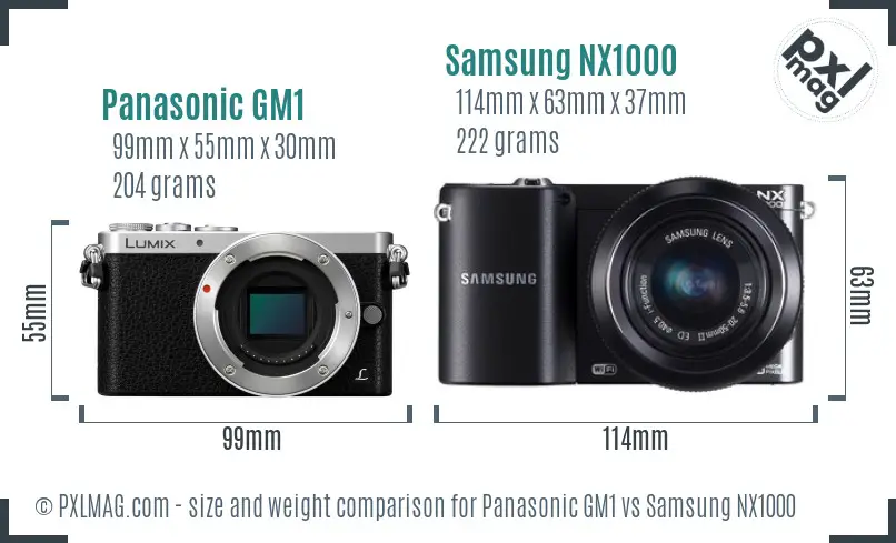 Panasonic GM1 vs Samsung NX1000 size comparison Panasonic GM1 vs Samsung NX1000 size comparison
