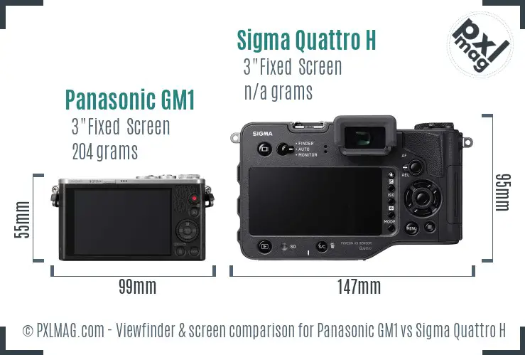 Panasonic GM1 vs Sigma Quattro H Screen and Viewfinder comparison