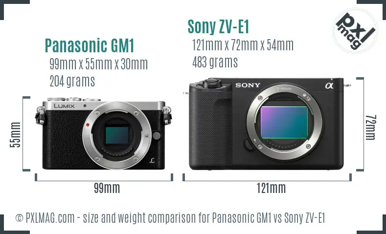 Panasonic GM1 vs Sony ZV-E1 size comparison Panasonic GM1 vs Sony ZV-E1 size comparison