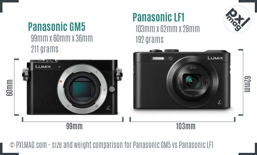 Panasonic GM5 vs Panasonic LF1 size comparison