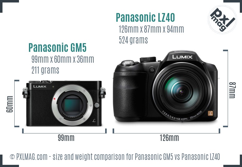 Panasonic GM5 vs Panasonic LZ40 size comparison