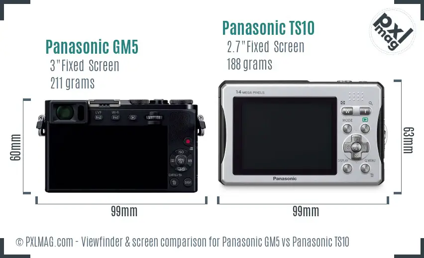 Panasonic GM5 vs Panasonic TS10 Screen and Viewfinder comparison