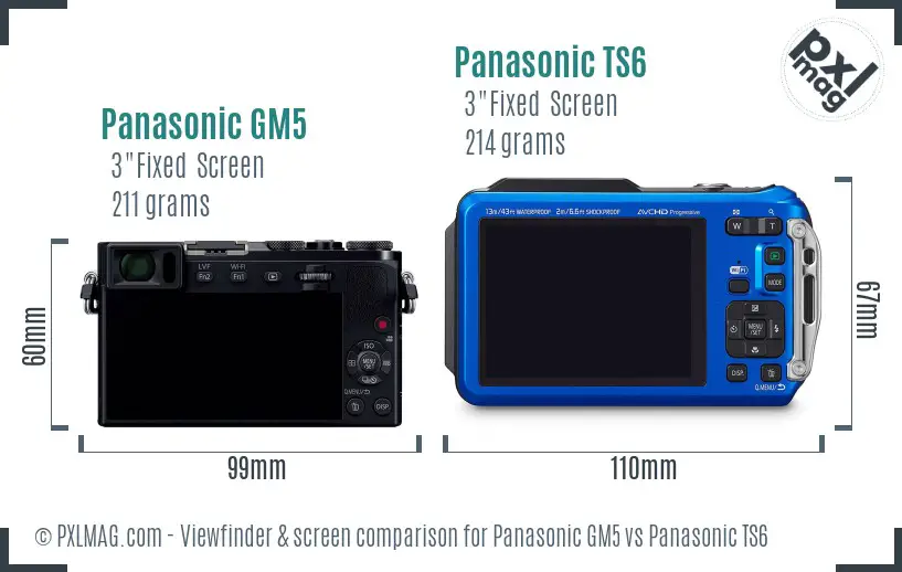 Panasonic GM5 vs Panasonic TS6 Screen and Viewfinder comparison