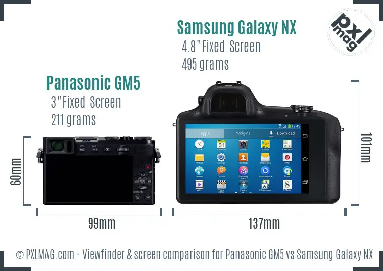 Panasonic GM5 vs Samsung Galaxy NX Screen and Viewfinder comparison