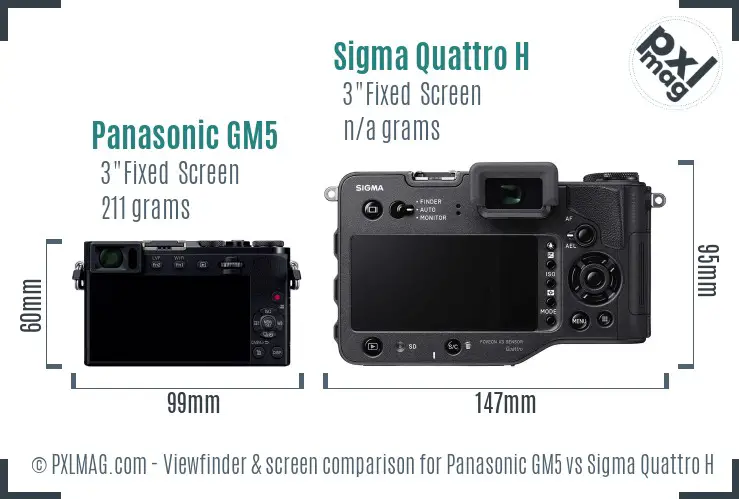 Panasonic GM5 vs Sigma Quattro H Screen and Viewfinder comparison
