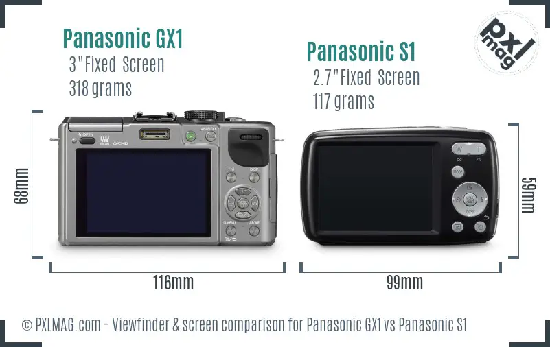 Panasonic GX1 vs Panasonic S1 Screen and Viewfinder comparison