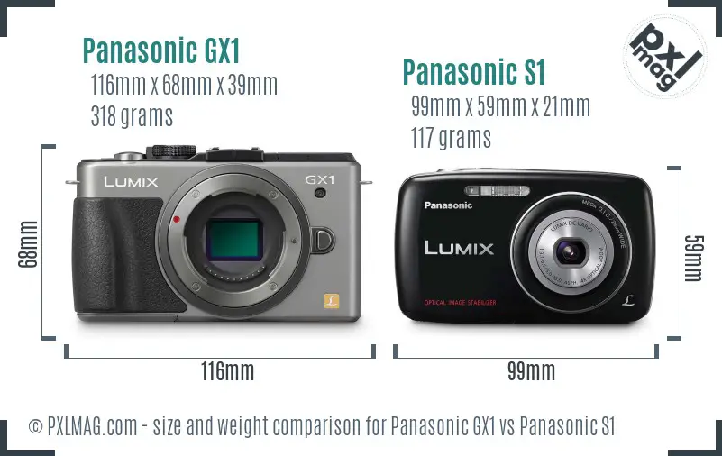 Panasonic GX1 vs Panasonic S1 size comparison