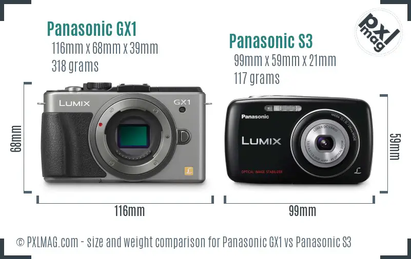 Panasonic GX1 vs Panasonic S3 size comparison