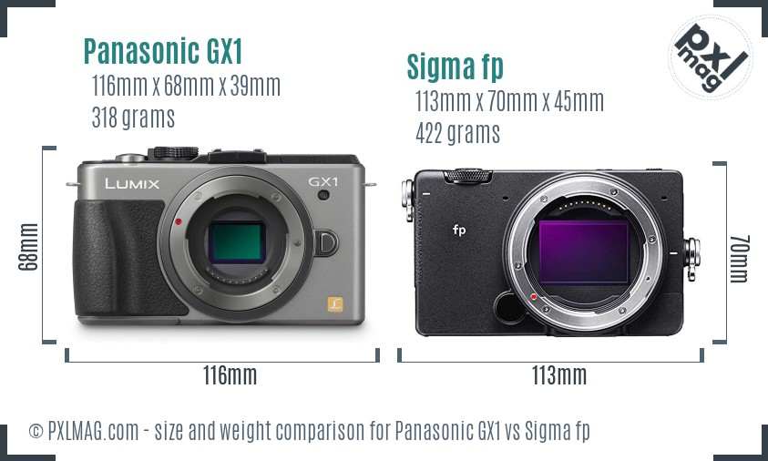 Panasonic GX1 vs Sigma fp size comparison Panasonic GX1 vs Sigma fp size comparison