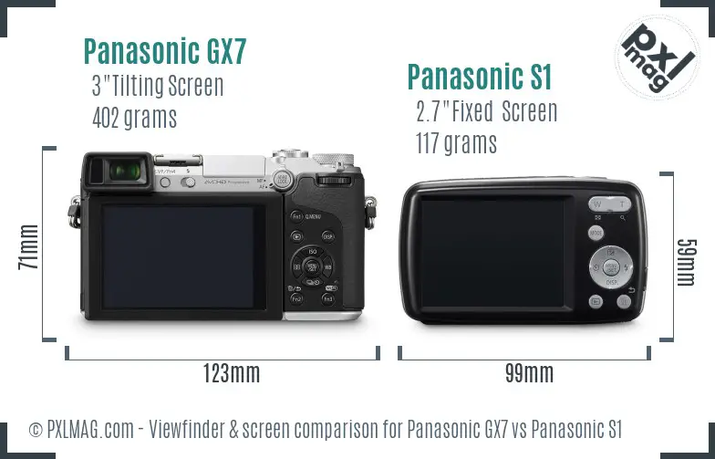 Panasonic GX7 vs Panasonic S1 Screen and Viewfinder comparison