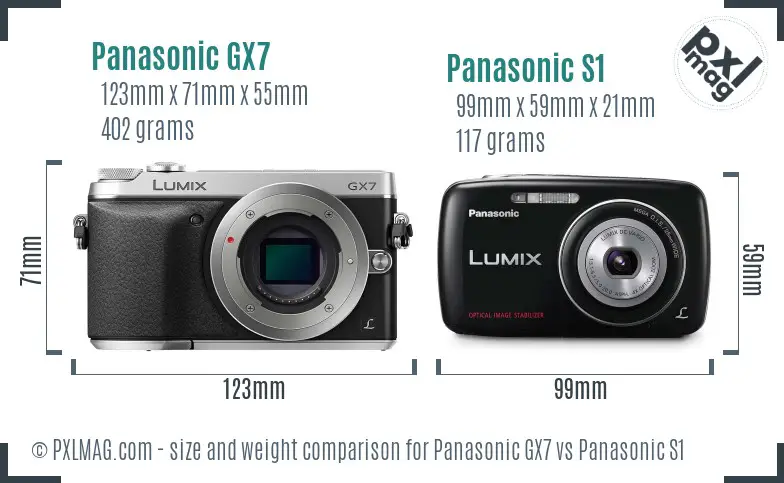 Panasonic GX7 vs Panasonic S1 size comparison