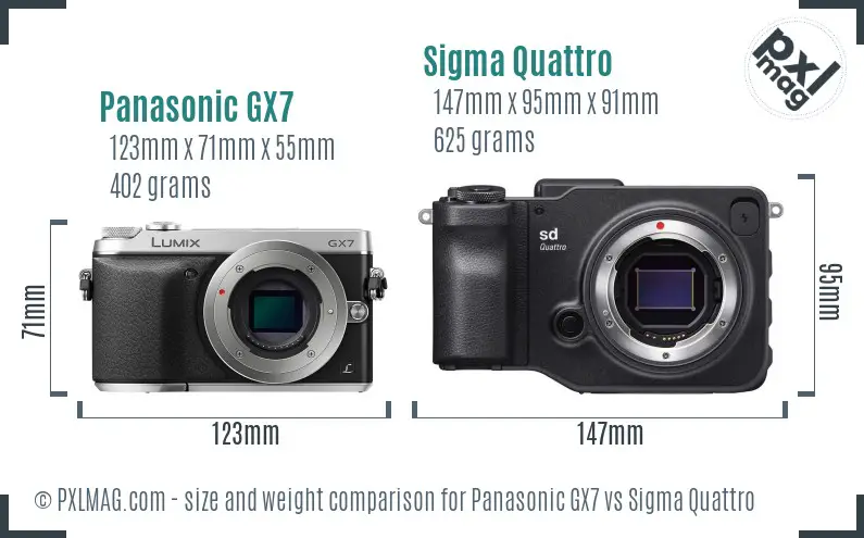Panasonic GX7 vs Sigma Quattro size comparison Panasonic GX7 vs Sigma Quattro size comparison