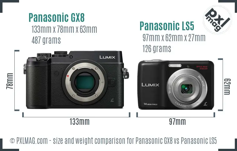 Panasonic GX8 vs Panasonic LS5 size comparison