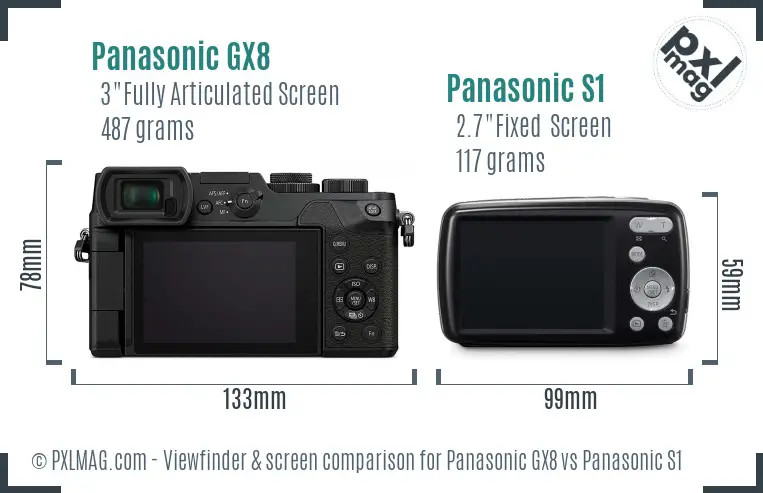 Panasonic GX8 vs Panasonic S1 Screen and Viewfinder comparison