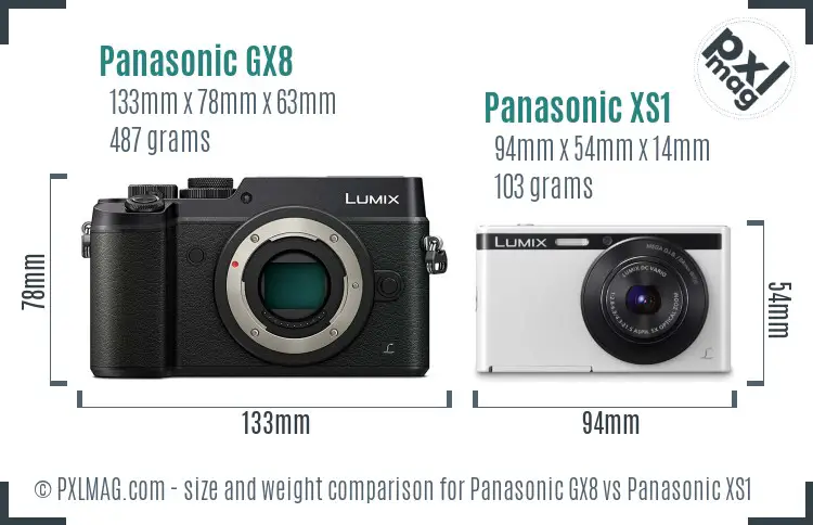 Panasonic GX8 vs Panasonic XS1 size comparison