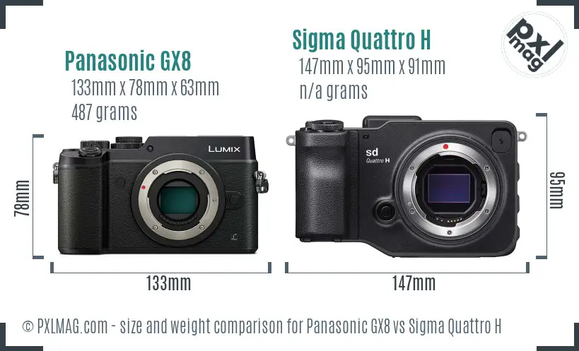 Panasonic GX8 vs Sigma Quattro H size comparison