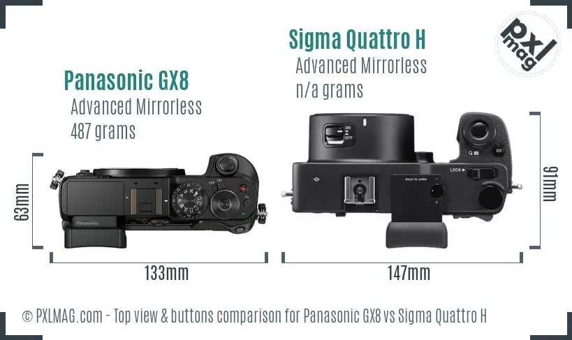 Panasonic GX8 vs Sigma Quattro H top view buttons comparison