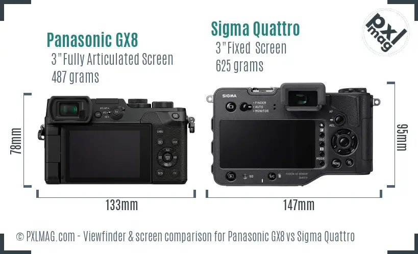 Panasonic GX8 vs Sigma Quattro Screen and Viewfinder comparison Panasonic GX8 vs Sigma Quattro Screen and Viewfinder comparison